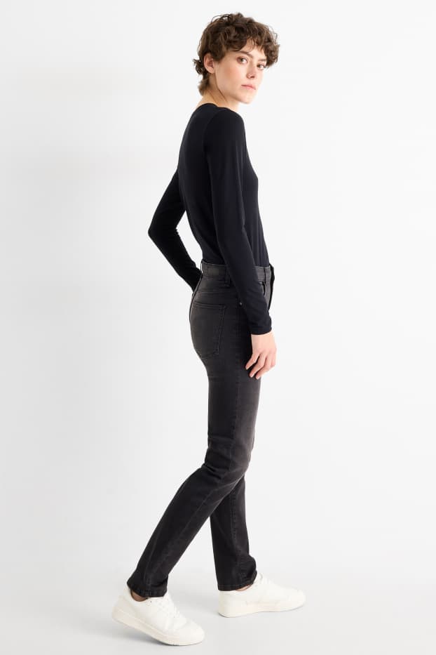Dámské - Slim jeans - high waist - LYCRA® - černá