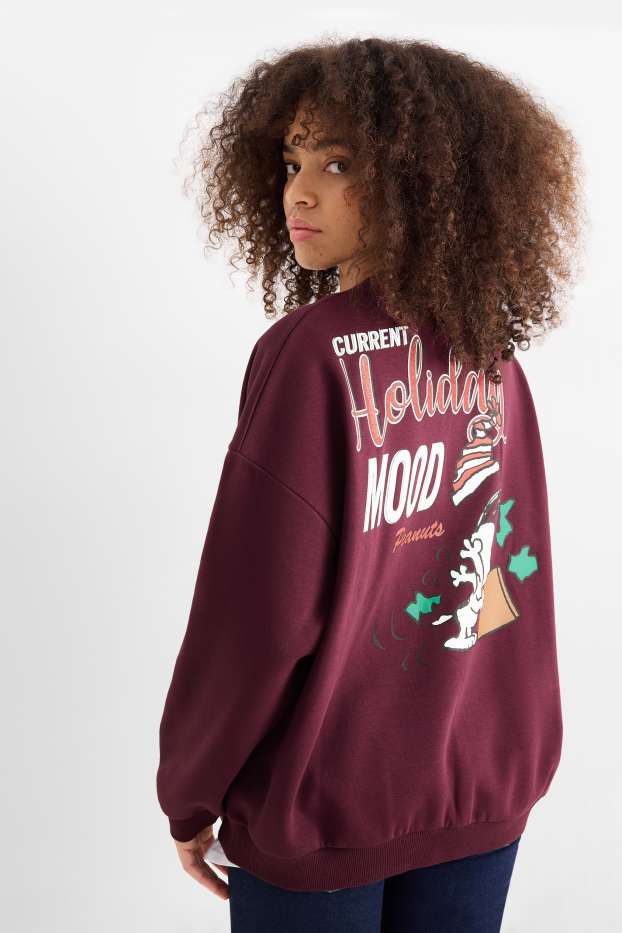 Femmes - Sweat de Noël - Peanuts - bordeaux