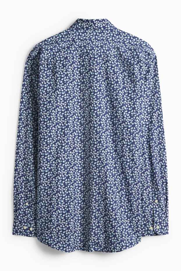 Uomo - Camicia business - regular fit - colletto alla francese - fantasia - blu scuro