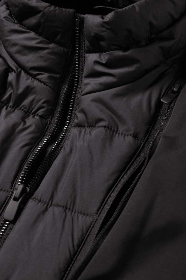 Men - Coat - lined - water-repellent - black