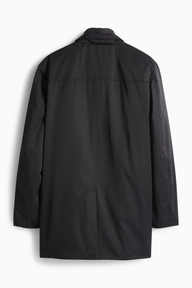 Men - Coat - lined - water-repellent - black