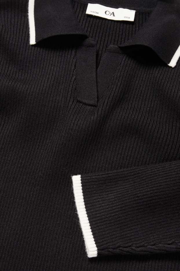 Děti - dívky - Svetr - žebrovaný - černá