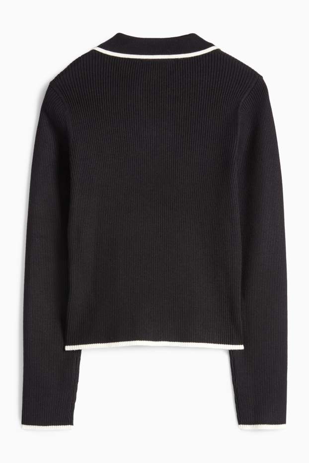 Děti - dívky - Svetr - žebrovaný - černá