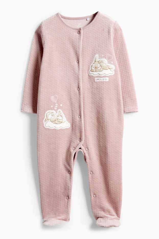 Bébés filles - Bambi - pyjama bébé - texturé - rose foncé