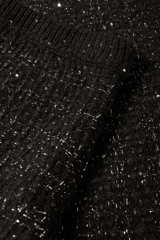 Femmes - Minijupe en bouclé - texturé - noir