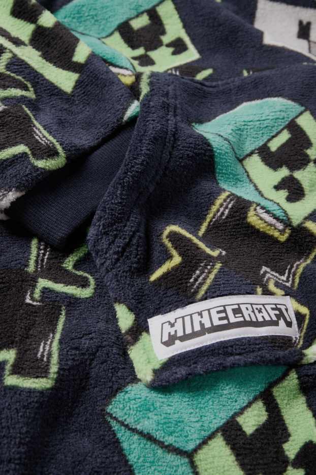 Bambini - Minecraft - accappatoio con cappuccio - verde / blu scuro