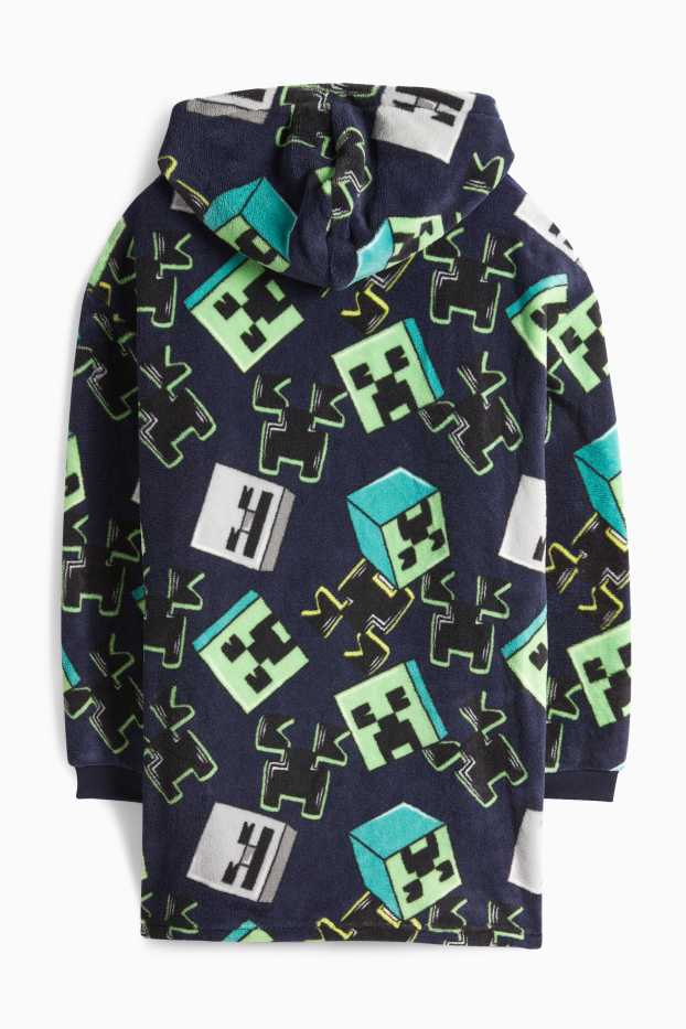 Bambini - Minecraft - accappatoio con cappuccio - verde / blu scuro