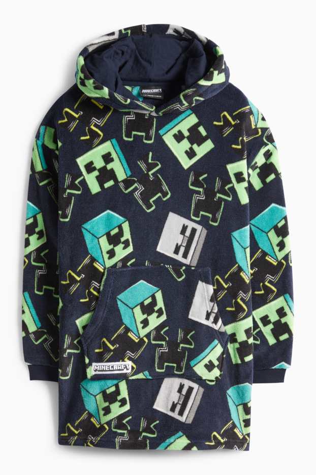 Bambini - Minecraft - accappatoio con cappuccio - verde / blu scuro