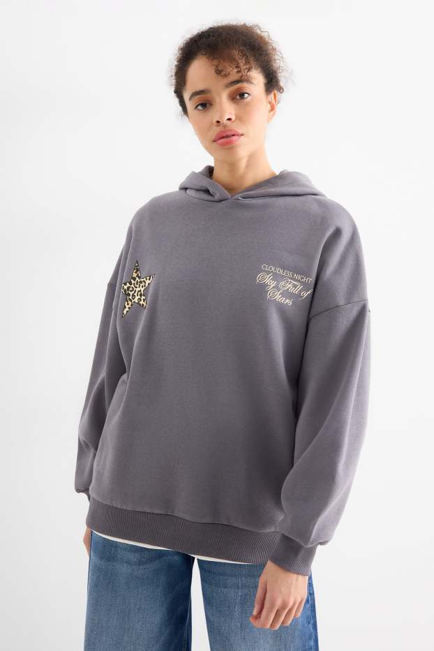 Donna - Felpa con cappuccio - grigio scuro