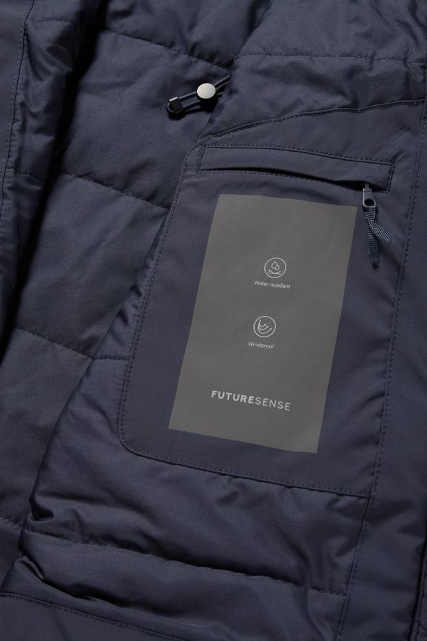 Damen - Jacke mit Kapuze - gefüttert - wasserabweisend - dunkelblau