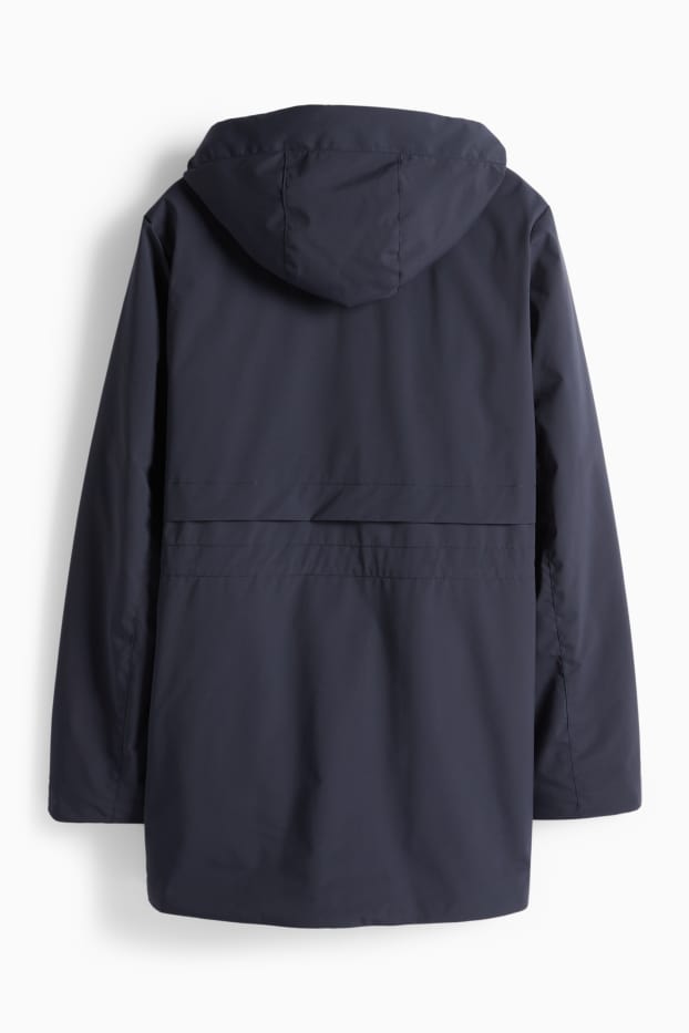 Damen - Jacke mit Kapuze - gefüttert - wasserabweisend - dunkelblau