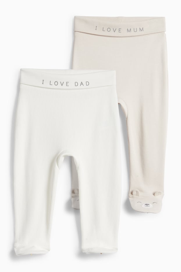 Unisex - Paquet de 2 - ossets - pantalons de pijama per a nadó - beix clar