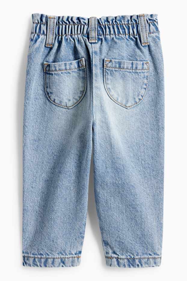 Miminka - dívky - Květiny - džíny pro miminka - džíny - světle modré