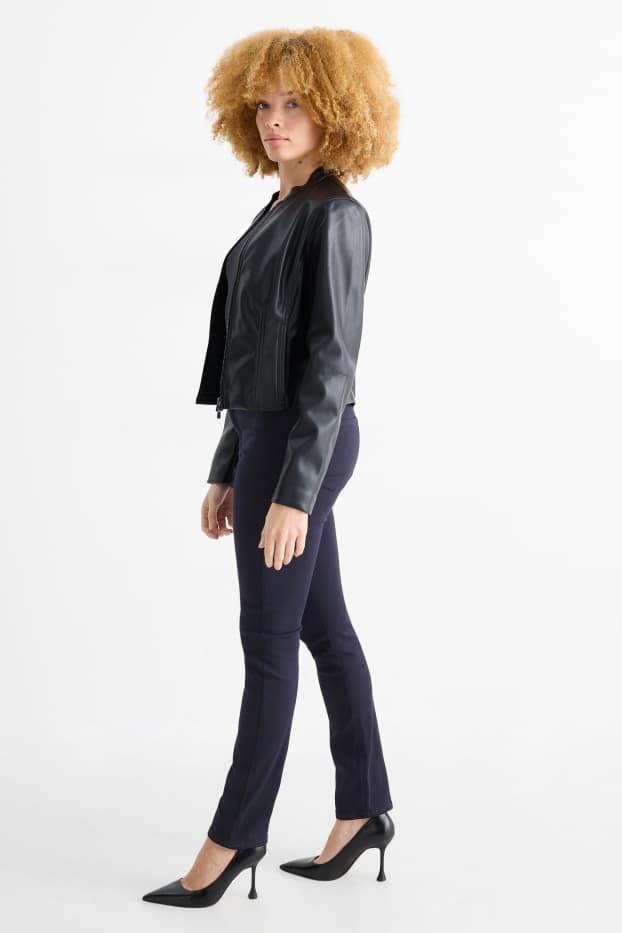 Donna - Pantaloni di stoffa - vita alta - slim fit - blu scuro