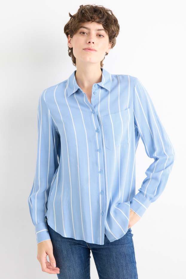 Dona - Brusa - de ratlles - blau/beix