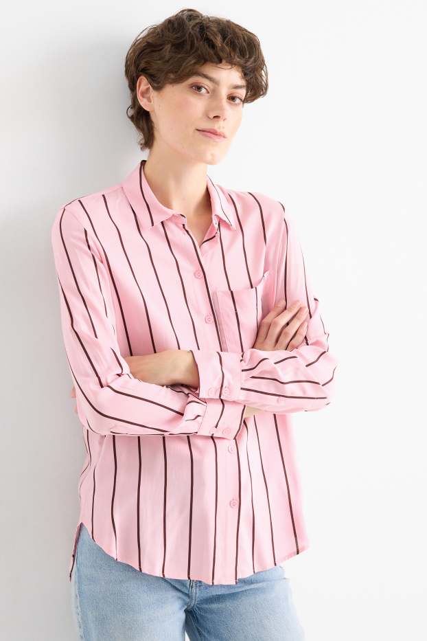 Dona - Brusa - de ratlles - marró/rosa