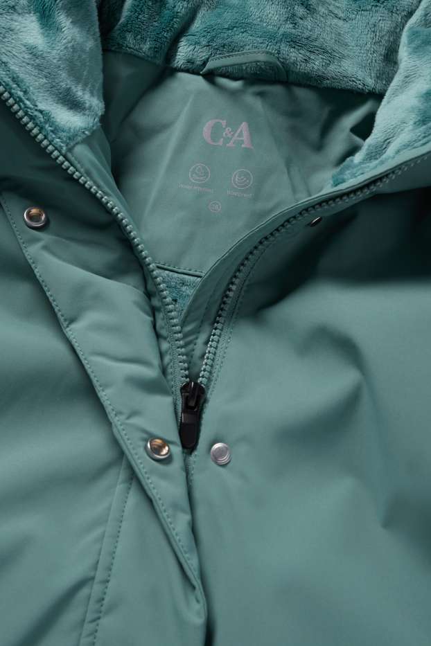 Damen - Jacke mit Kapuze - gefüttert - wasserabweisend - grün