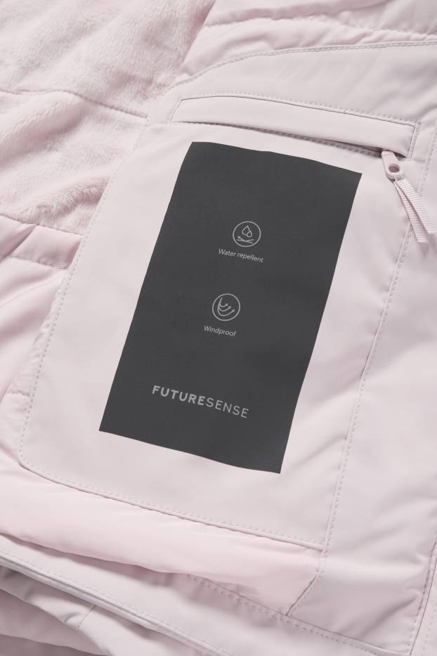 Women - Jacket with hood - lined - water-repellent - rose