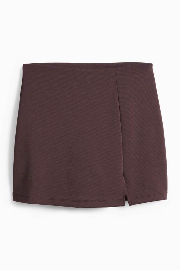 Dámské - Džínová sukně - tmavohnědá