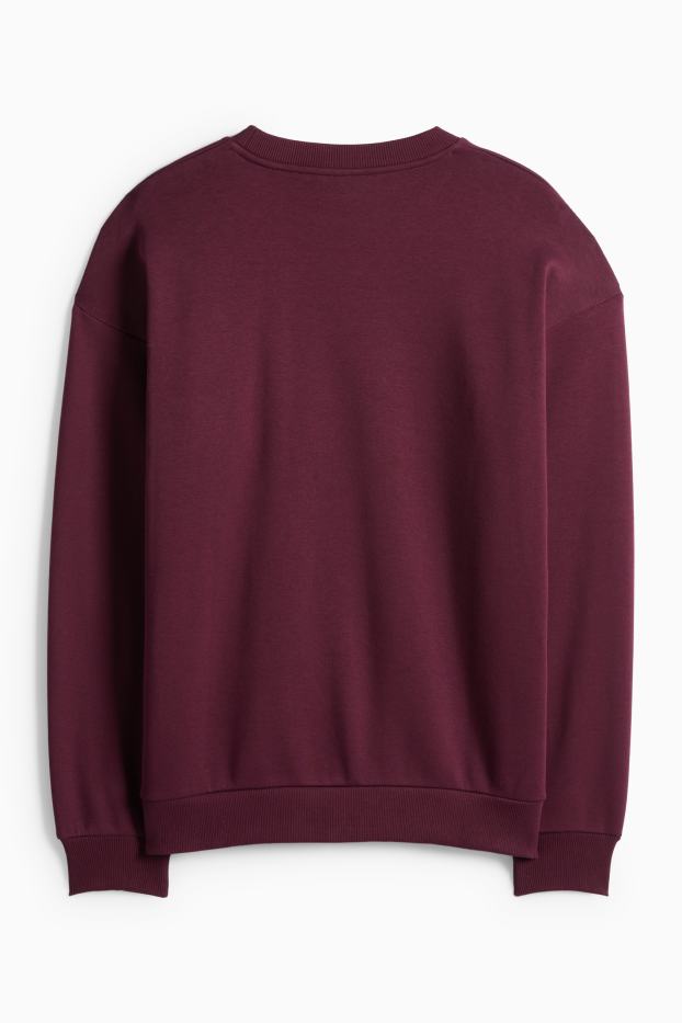 Pánské - Vánoční mikina - Snoopy - tmavočervená