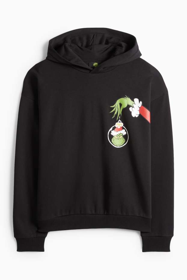 Herren - Weihnachts-Oversized-Hoodie - Der Grinch - schwarz