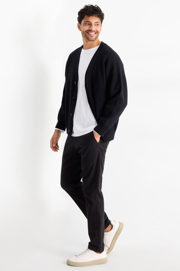 Uomo - Pantaloni chino - slim fit - nero