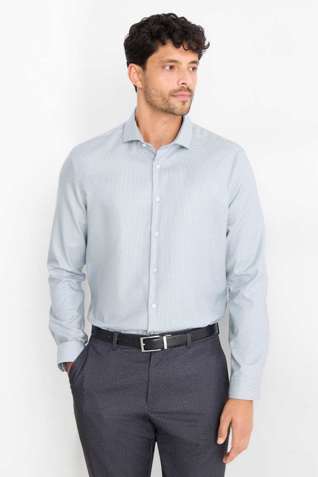 Herren - Businesshemd - Slim Fit - Cutaway - bügelleicht - hellblau