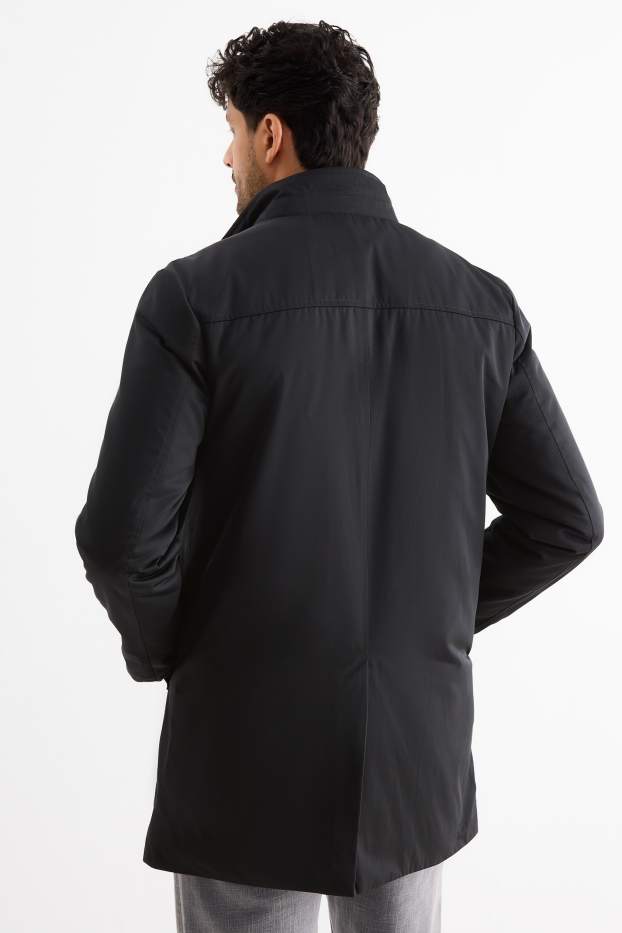 Men - Coat - lined - water-repellent - black