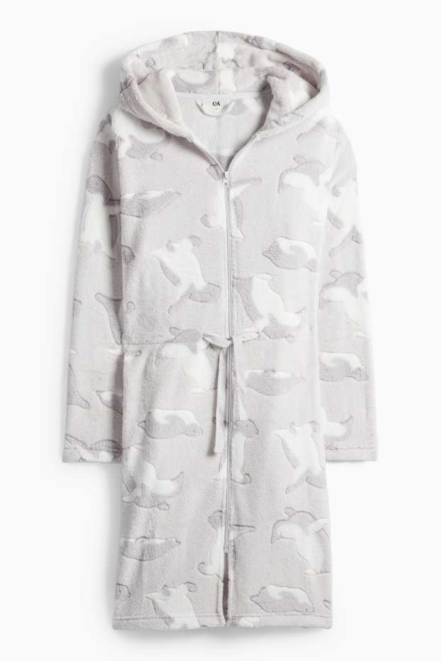 Dames - Badjas - lichtgrijs