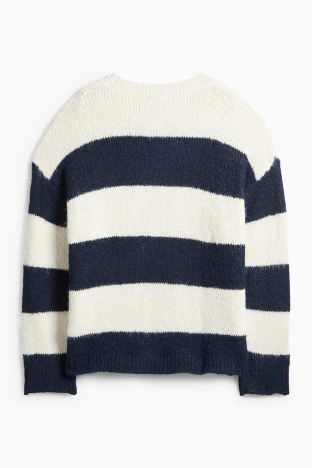 Dámské - Svetr - tmavomodrá / krémově bílá