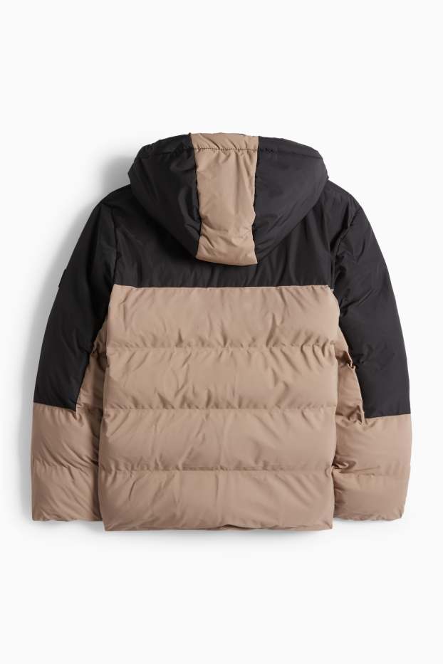 Enfants garçons - Doudoune à capuche - finition déperlante - marron