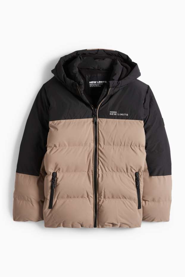 Enfants garçons - Doudoune à capuche - finition déperlante - marron