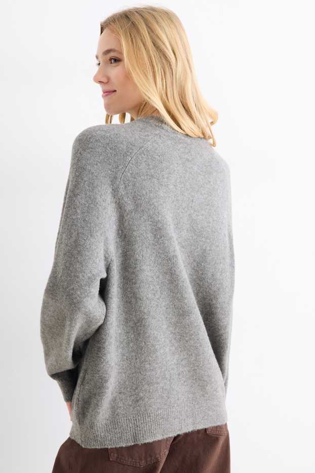 Dámské - Svetr - šedá-žíhaná