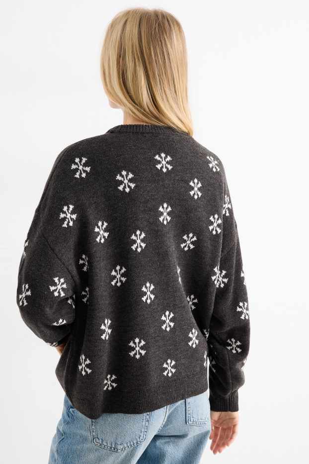 Femei - Pulover cu motive de Crăciun - Peanuts - gri închis