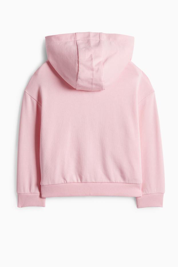 Enfants filles - Cœur - sweat zippé à capuche - rose