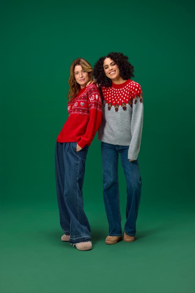 Damen - Wide Leg Jeans - Mid Waist - jeansblau