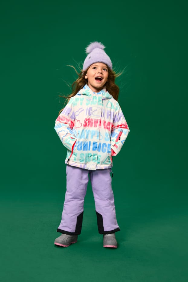 Kinder Mädchen - Ski-Bommelmütze - hellviolett