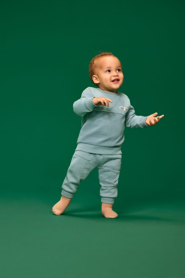 Miminka - chlapci - Multipack 3 ks - teplákové kalhoty pro miminka - tmavomodrá