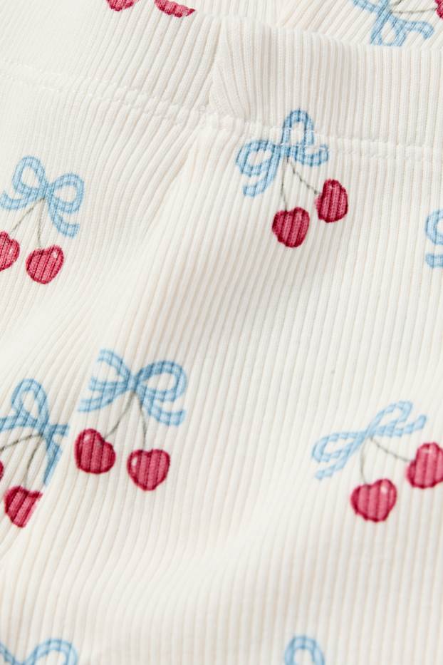 Baby: meisjes - Kers - babylegging - ribstof - crème wit