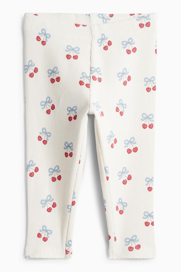 Baby: meisjes - Kers - babylegging - ribstof - crème wit