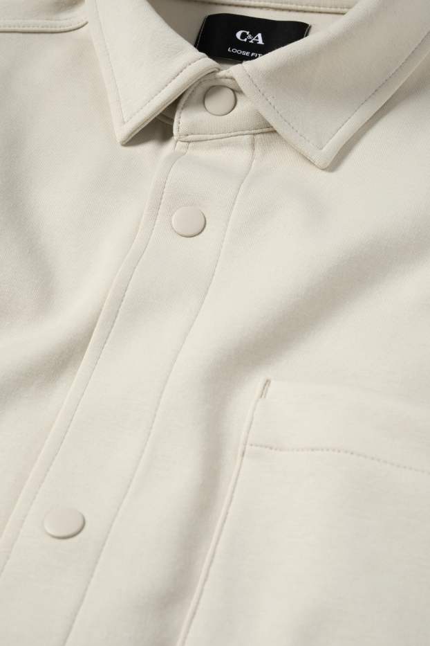 Uomo - Giacca camicia - relaxed fit - beige chiaro