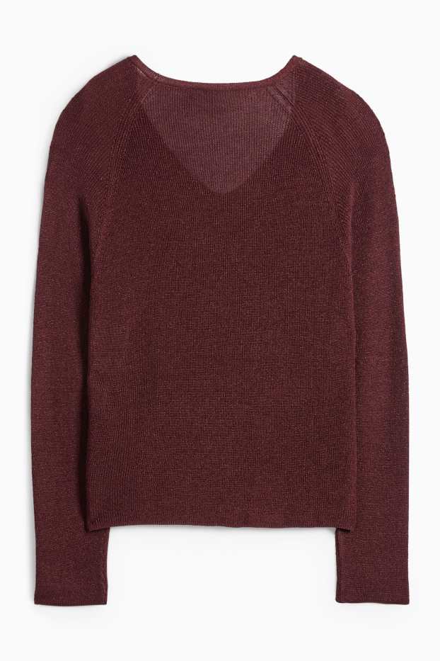 Dona - Jersei amb el coll en punta - bordeus