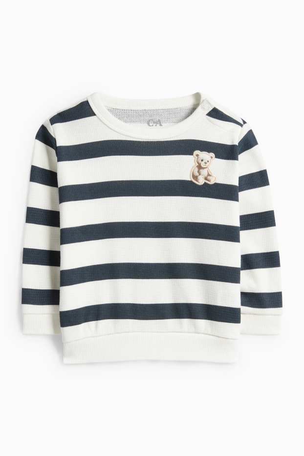 Nadó nen - Osset - dessuadora per a nadó - de ratlles - estructurat - blau fosc / blanc trencat