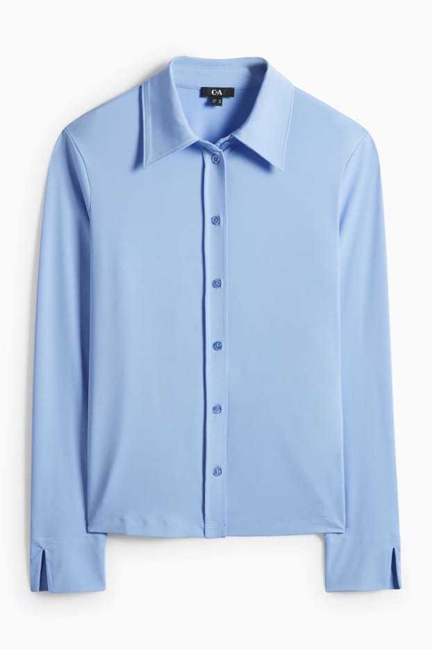 Women - Jersey blouse - light blue