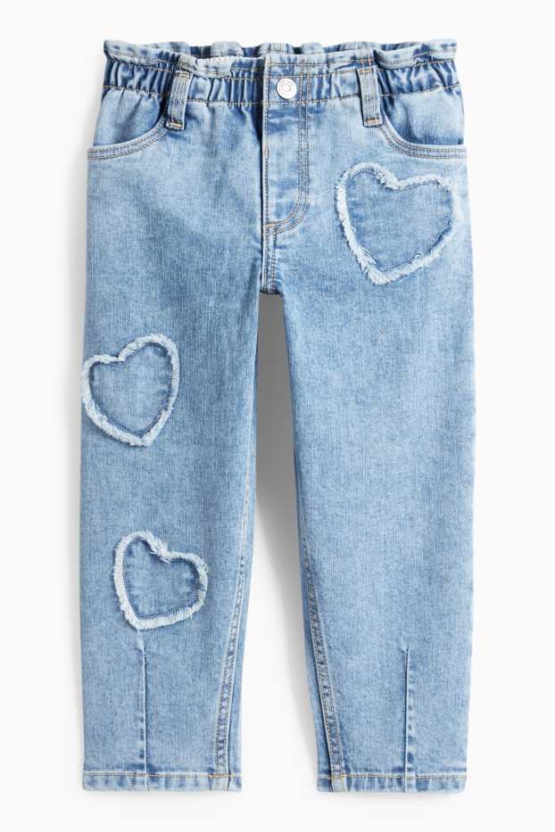 Kinder Mädchen - Herz - Relaxed Jeans - LYCRA® - helljeansblau