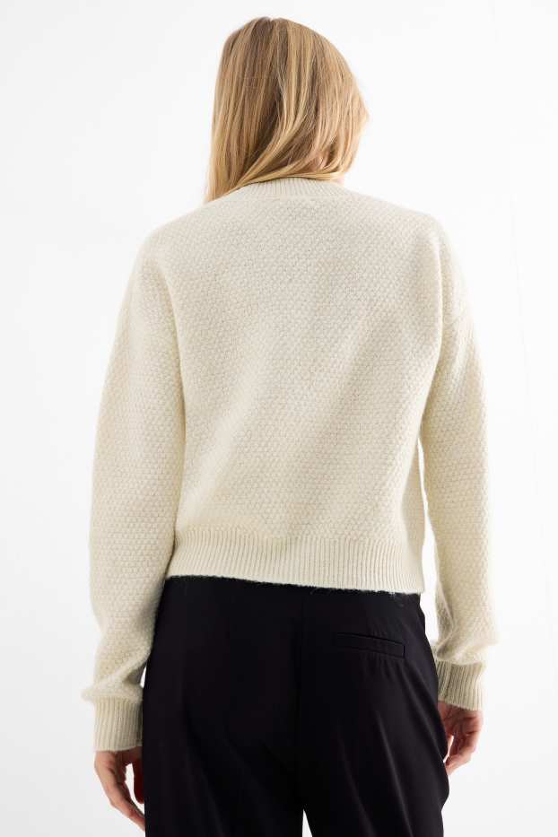 Femmes - Pull - finition texturée - crème