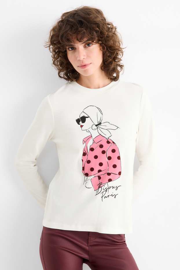 Dames - Longsleeve - regular fit - wit