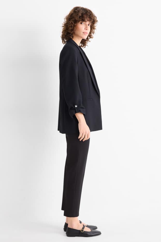 Femei - Pantaloni de stofă - talie înaltă - slim fit - negru