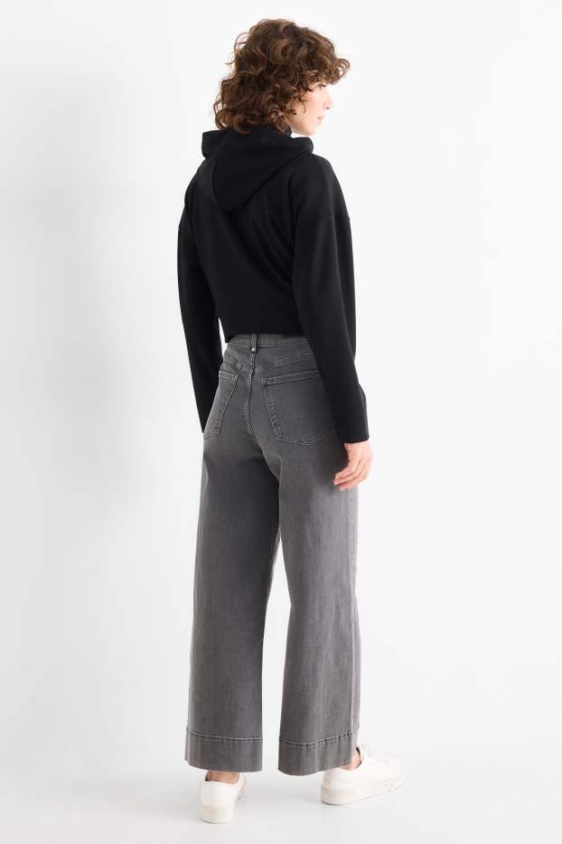 Dona - Crop Wide Leg Jeans - high waist - texà gris clar