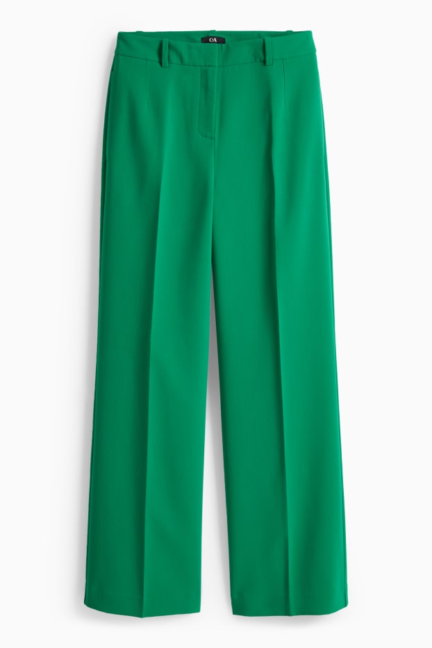 Dámské - Business kalhoty - mid waist - regular fit - zelená